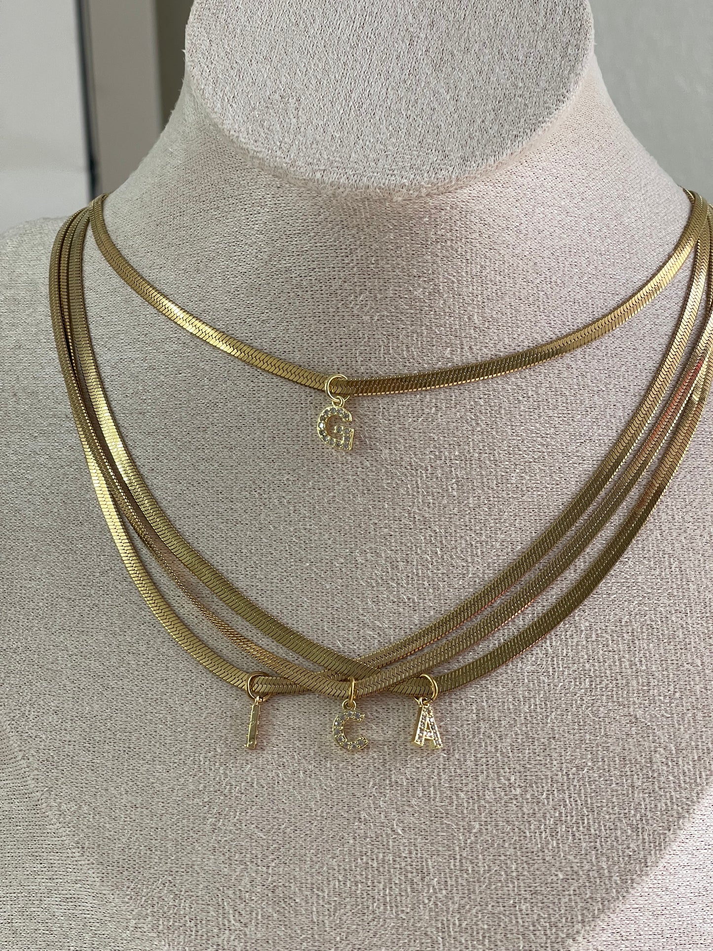 Initial snake necklace