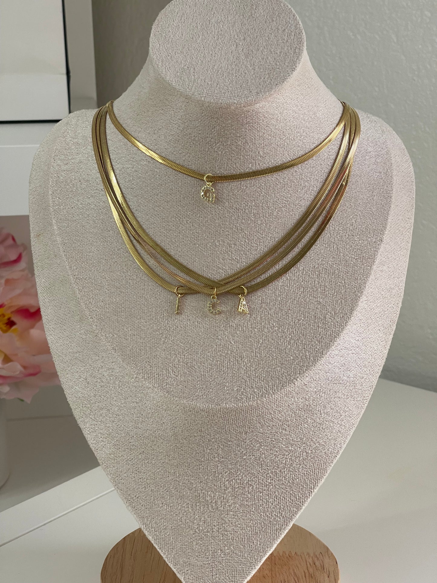 Initial snake necklace