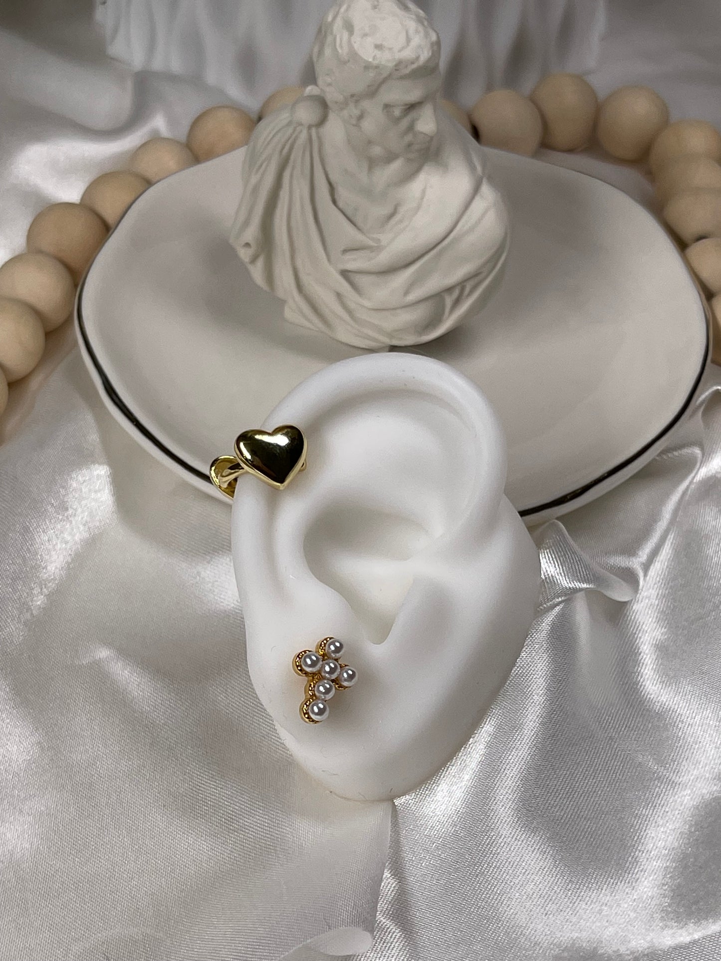 Doble corazón ear cuffs