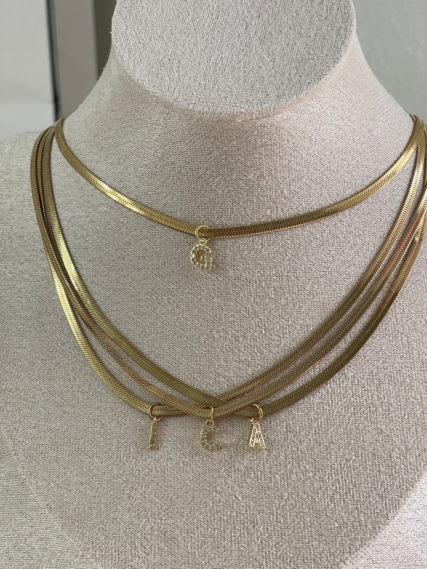 Initial snake necklace