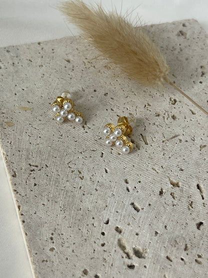 Pearl Cross earrings